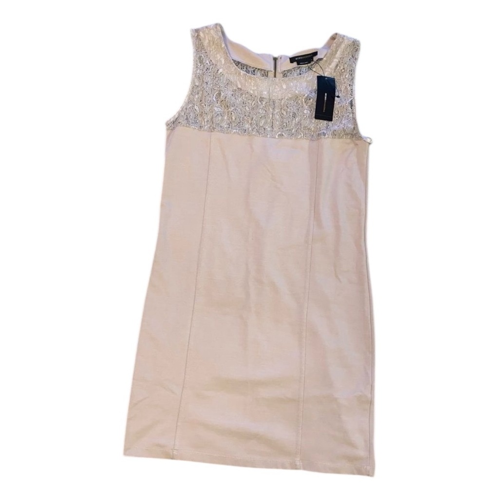 BCBGMAXAZRIA | Nude beige lace dress | Large